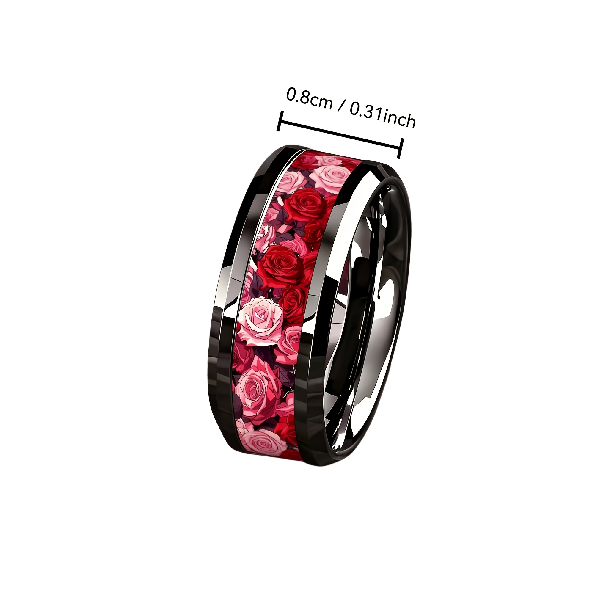 Romantic Two-Tone Rose Heart Ring, Light Luxury Design